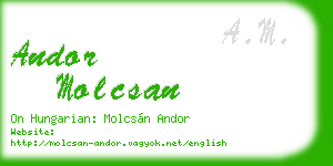 andor molcsan business card