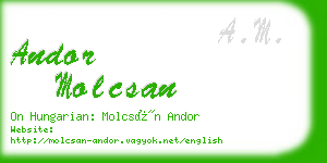 andor molcsan business card